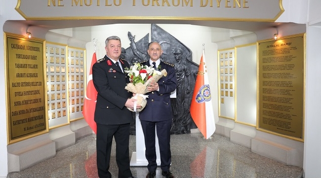 İl Jandarma Komutanı Tümgeneral Cemil Lütfi Özkul'dan Emniyet Müdürü Maksut Yüksek'e ziyaret