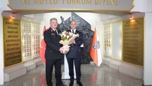 İl Jandarma Komutanı Tümgeneral Cemil Lütfi Özkul'dan Emniyet Müdürü Maksut Yüksek'e ziyaret 