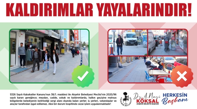 "KALDIRIMLAR YAYALARINDIR!" 