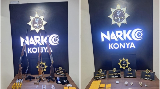 Konya Narkotik ekipleri zehir tacirlerine göz açtırmıyor: 46 tutuklama! 