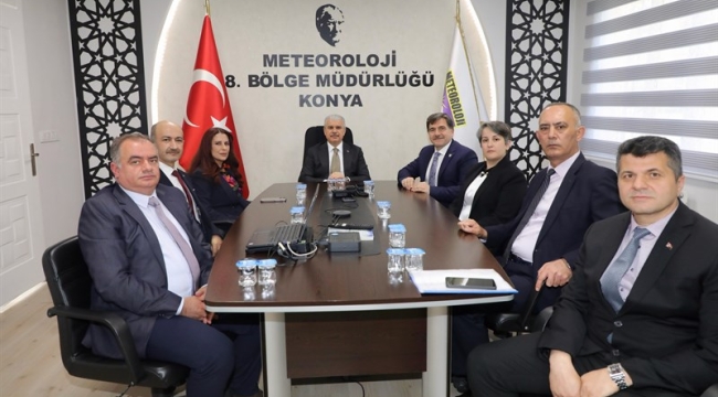 Vali Akın, Konya Meteoroloji 8. Bölge Müdürlüğünü Ziyaret Etti