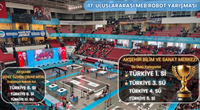 17. ULUSLARARASI MEB ROBOT YARIŞMASI'NDA AKŞEHİR ROBOT EKİPLERİNDEN BÜYÜK BAŞARI 