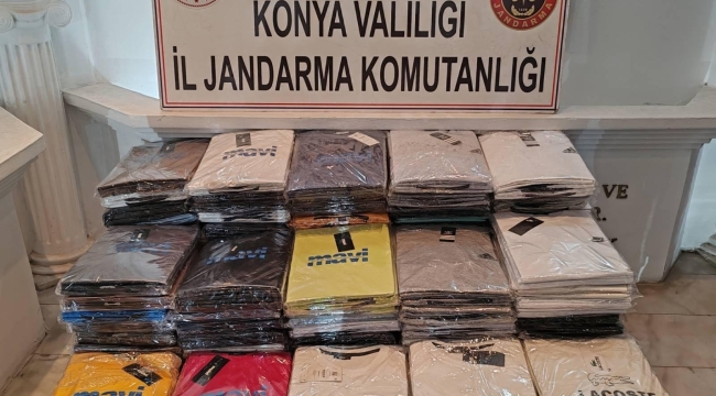 Konya Jandarma'dan Bir milyon liralık sahte marka tişört operasyonu 