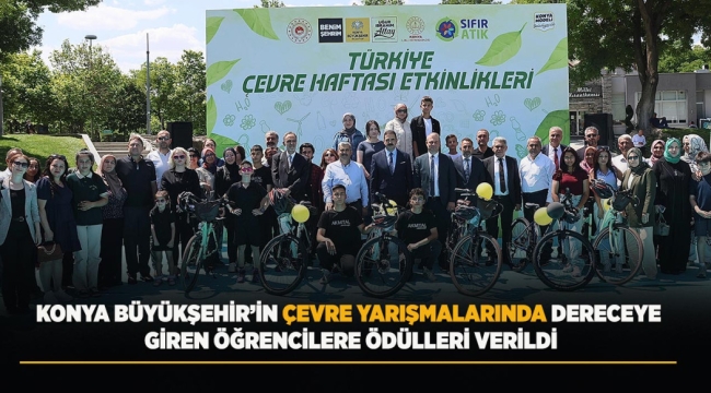 KONYA BÜYÜKŞEHİR'İN ÇEVRE YARIŞMALARINDA DERECEYE GİREN ÖĞRENCİLERE ÖDÜLLERİ VERİLDİ