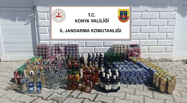 Konya Jandarma'dan kaçak içki operasyonu