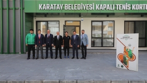 VALİ AKIN, KAYMAKAM AYHAN VE BAŞKAN KILCA KARATAY TENİS KORTU'NU ZİYARET ETTİ 