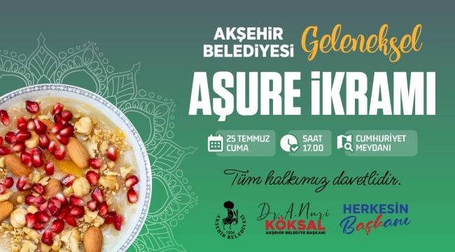 AKŞEHİR BELEDİYESİ'NDEN GELENEKSEL AŞURE İKRAMI