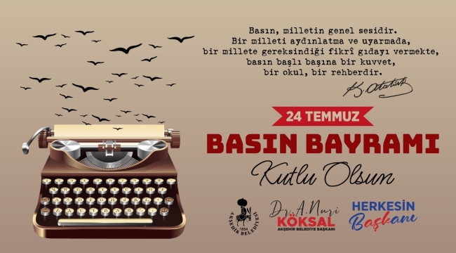 BAŞKAN KÖKSAL'DAN BASIN BAYRAMI MESAJI