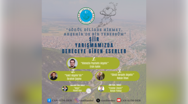 CAN-İLİM-DER ÖDÜLLÜ ŞİİR YARIŞMASI SONUÇLANDI