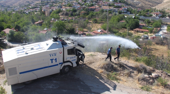 Konya'da çıkan yangına Emniyetten TOMA desteği