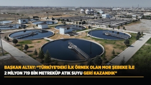 BAŞKAN ALTAY: "TÜRKİYE'DEKİ İLK ÖRNEK OLAN MOR ŞEBEKE İLE 2 MİLYON 719 BİN METREKÜP ATIK SUYU GERİ KAZANDIK" 