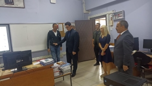 KAYMAKAM ATASOY VE MÜDÜR İŞCAN'DAN MESLEK LİSESİNE ZİYARET 