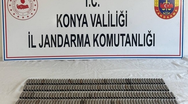Konya'da Jandarma ekipleri su kuyusunda 262 tabanca namlusu ele geçirdi 