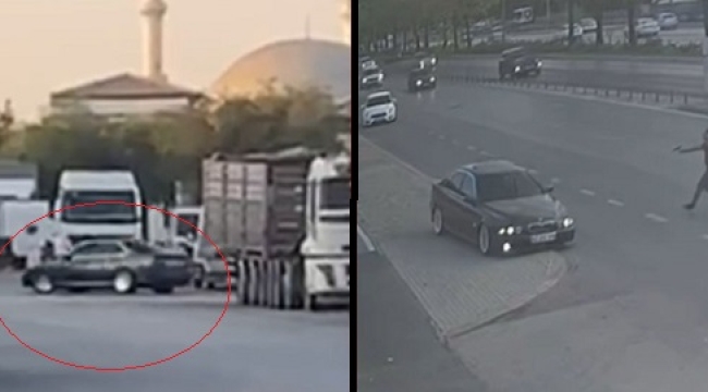 Konya'da trafiği tehlikeye atan maganda lastiğine ateş edilerek durduruldu 