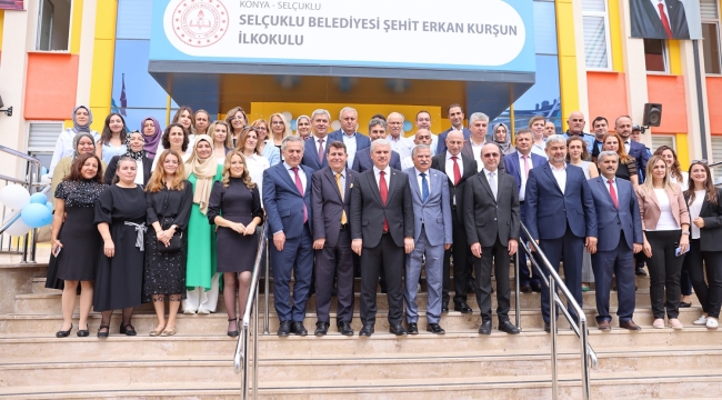 KONYA PROTOKOLÜ ÖĞRENCİLERİN İLK DERS ZİLİ HEYECANINA SELÇUKLU'DA ORTAK OLDU 