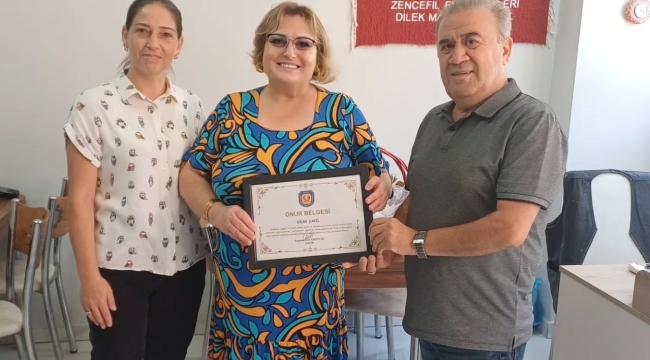 ZENCEFİL EV YEMEKLERİ İŞLETMECİSİ ÇAKIL'A ONUR BELGESİ 