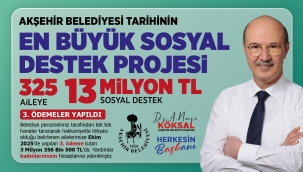 13 MİLYON TL'LİK SOSYAL DESTEK PROJESİNDE 3. ÖDEME TAMAMLANDI!