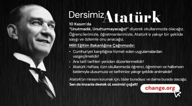Eğitim-İş'ten "Dersimiz Atatürk" İmza Kampanyası 