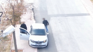 Konya'da sürücü değişimi drone'un gözünden kaçamadı 