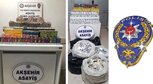 AKŞEHİR'DE KAÇAK SİGARA VE TÜTÜN OPERASYONU 