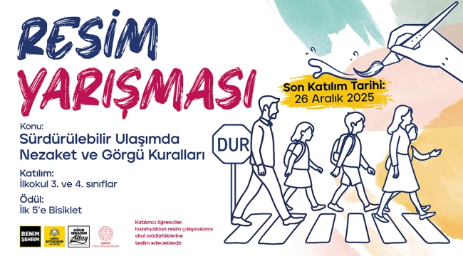 KONYA BÜYÜKŞEHİR'DEN ÖĞRENCİLER İÇİN "SÜRDÜRÜLEBİLİR ULAŞIMDA NEZAKET VE GÖRGÜ KURALLARI" YARIŞMALARI 