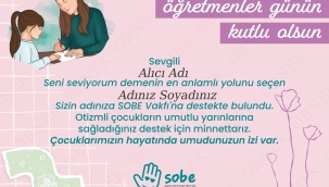 SOBE'den Öğretmenler Günü'ne Özel Hediye Sertifikası 