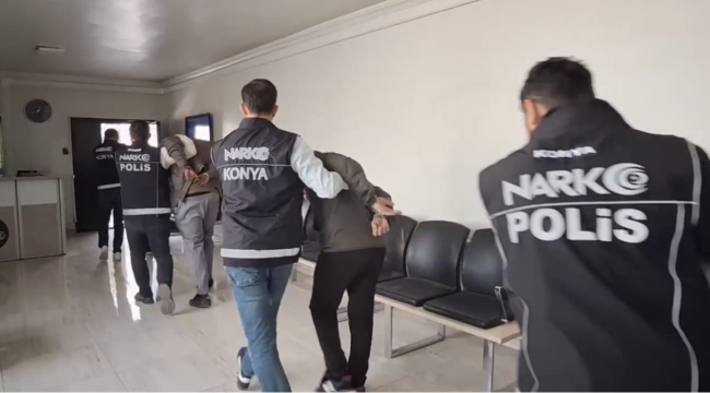 Konya Narkotikten zehir tacirlerine operasyon: 76 tutuklama 