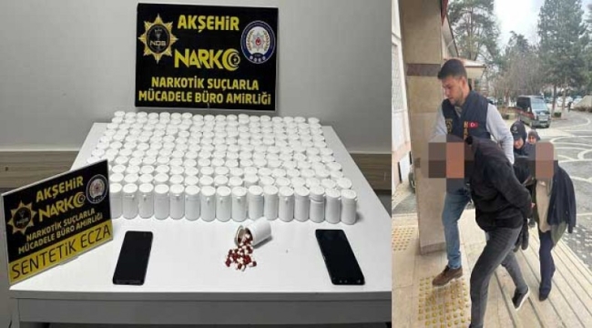 AKŞEHİR'DE NARKOTİK OPERASYONU: 10 BİN 550 UYUŞTURUCU HAP ELE GEÇİRİLDİ 