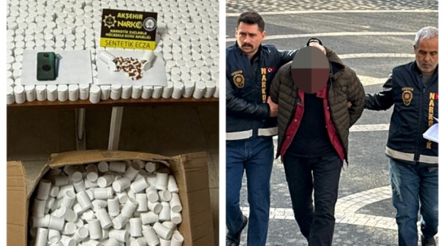 AKŞEHİR'DE UYUŞTURUCU OPERASYONU: 10 MİLYON LİRALIK HAP ELE GEÇİRİLDİ 