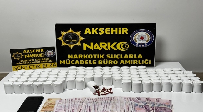 AKŞEHİR'DE UYUŞTURUCU OPERASYONU: 5 BİN 500 HAP ELE GEÇİRİLDİ 
