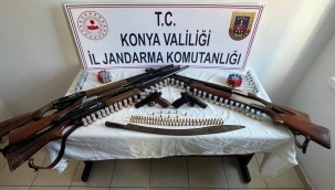 Konya'da jandarmadan kaçak silah operasyonu! 
