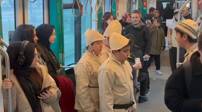 Özel Envar Kolejinden tramvayda duygulu anma 