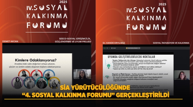 SİA YÜRÜTÜCÜLÜĞÜNDE "4. SOSYAL KALKINMA FORUMU" GERÇEKLEŞTİRİLDİ 