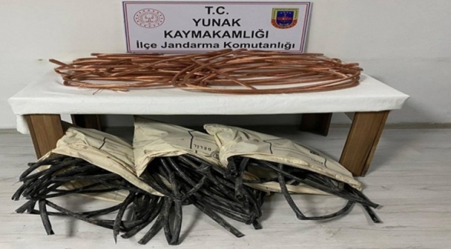 YUNAK'TA KABLO HIRSIZLIĞI OLAYI AYDINLATILDI 