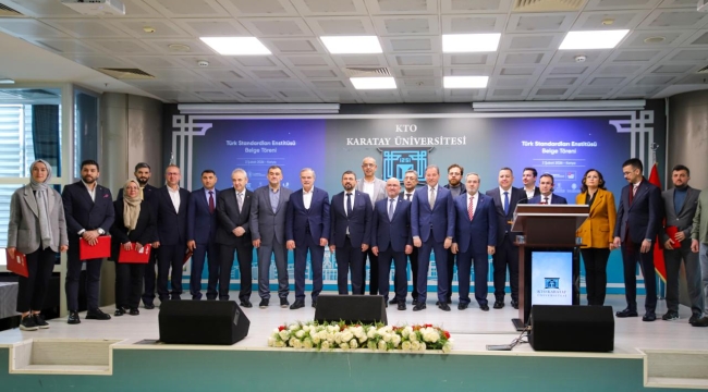 KTO KARATAY ÜNİVERSİTESİ EV SAHİPLİĞİNDE, TS ISO 46001 BELGE TAKDİM TÖRENİ GERÇEKLEŞTİRİLDİ 