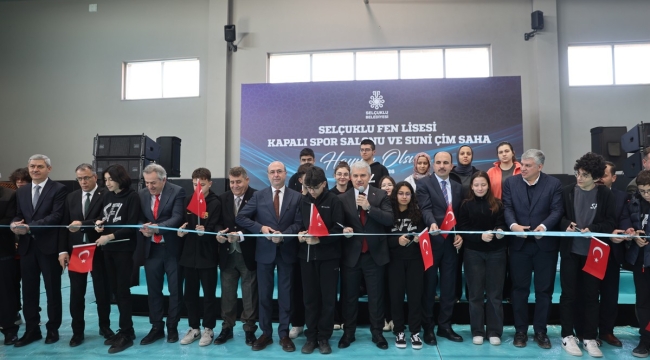 SELÇUKLU FEN LİSESİ KAPALI SPOR SALONU VE SUNİ ÇİM SAHA'NIN RESMİ AÇILIŞI GERÇEKLEŞTİRİLDİ 