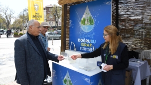 KOSKİ TARIM HAFTASI'NDA AÇTIĞI STANTTA SU TASARRUFU BİLGİLENDİRMESİ YAPIYOR 