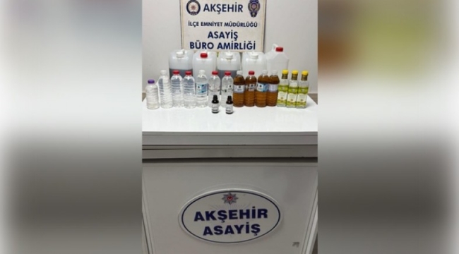 AKŞEHİR'DE KAÇAK ALKOL OPERASYONU: