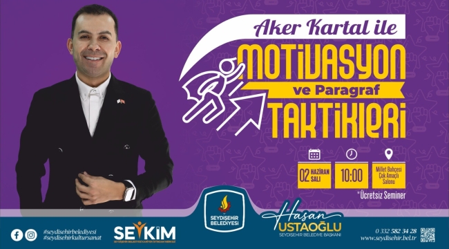 SEYDİŞEHİR BELEDİYESİ'NDEN ÖĞRENCİLERE YÖNELİK ÜCRETSİZ SEMİNER 