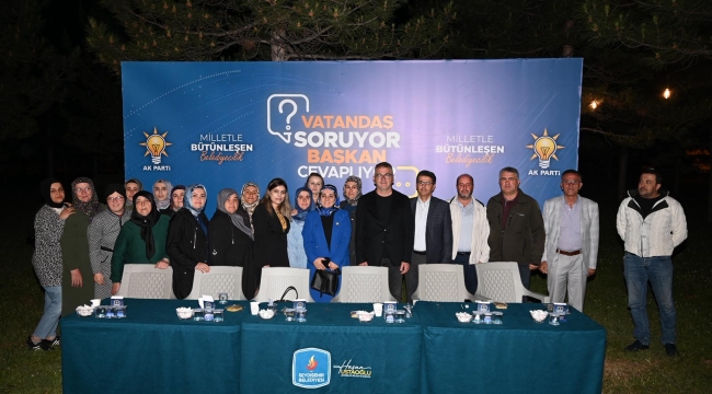 BAŞKAN USTAOĞLU, MAHALLELİLERİN SORULARINI CEVAPLADI 