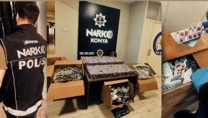 Konya'nın Karatay ve Selçuklu İlçesinde Zehir Tacirlerine Ağır Darbe: 108 Bin Sentetik Hap ve 1,5 Kilo Metamfetamin Ele Geçirildi! 