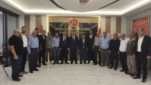 MHP YUNAK'DAN İL BAŞKANI SEDAT GÖNCÜ'YE HAYIRLI OLSUN ZİYARETİ 