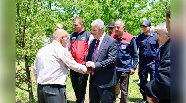 VALİ İBRAHİM AKIN AKŞEHİR'DE SEL VE DOLU FELAKETİNİN İZLERİNİ YERİNDE İNCELEDİ