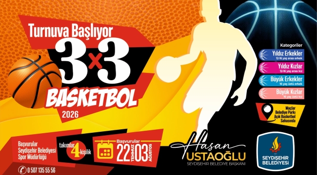 3X3 BASKETBOL TURNUVASI BAŞVURULARI BAŞLADI 