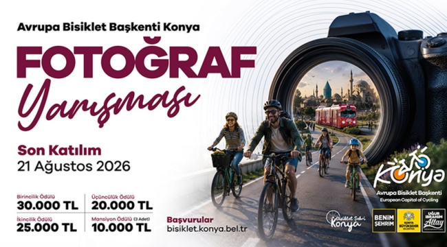 KONYA BÜYÜKŞEHİR'DEN "AVRUPA BİSİKLET BAŞKENTİ KONYA" TEMALI FOTOĞRAF YARIŞMASI 