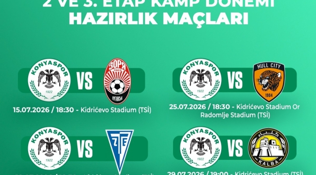 Konyaspor'un Slovenya kampı hazırlık maçı programı belli oldu 